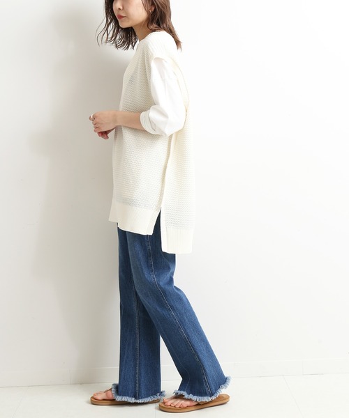 SLOBE IENA(スローブイエナ)の「L/PラメオーバーVネックベスト【手洗い可能】◆(ベスト・レディース・ホワイト/ブルー・FREE)」の20枚目の写真