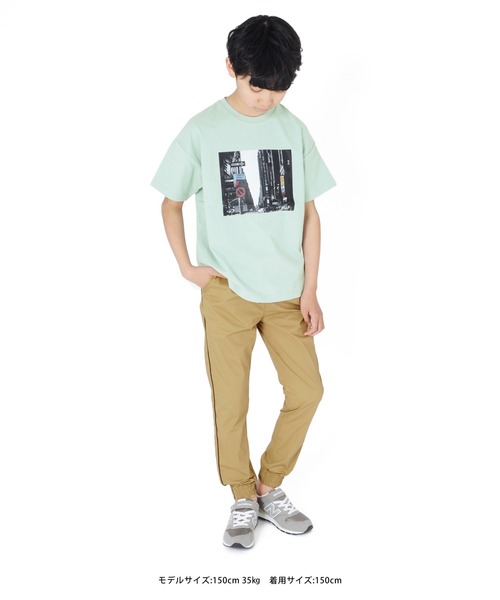 GLAZOS(グラソス)の「OE天竺・抗菌防臭加工ドロップショルダーフォトプリント半袖Tシャツ(Tシャツ/カットソー・キッズ・ブラック/ホワイト/ライトグリーン・130cm/150cm/170cm/140cm/160cm)」の6枚目の写真