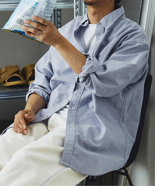 JOURNAL STANDARD relume（ジャーナルスタンダード　レリューム）の「【HOUSE HOLD / ハウスホールド】ボタンダウンシャツ（シャツ/ブラウス・メンズ・ホワイト/ネイビー/ブラック・4/1/3/2）」の3枚目の写真