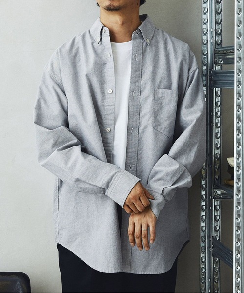 JOURNAL STANDARD relume（ジャーナルスタンダード　レリューム）の「【HOUSE HOLD / ハウスホールド】ボタンダウンシャツ（シャツ/ブラウス・メンズ・ホワイト/ネイビー/ブラック・4/1/3/2）」の5枚目の写真