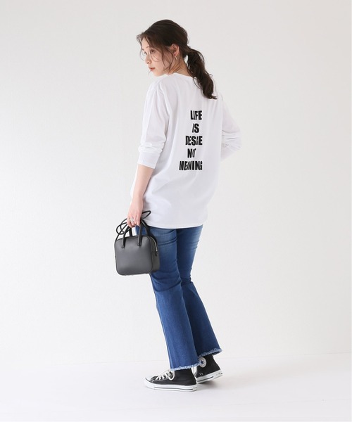 Simplicite（サンプリシテ）の「LIFE IS Tシャツ◆（Tシャツ/カットソー・レディース・ホワイト/イエロー・FREE）」の5枚目の写真