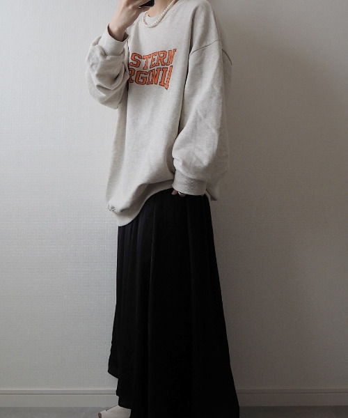 College logo over sweat / カレッジロゴオーバースウェット（mi select）