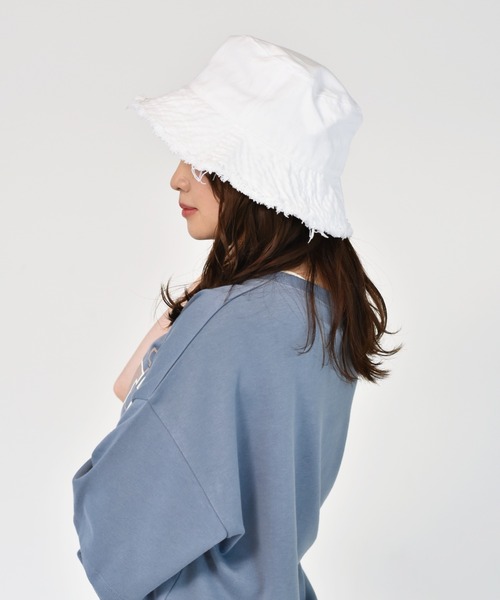casita(RETRO GIRL)（カシータ）の「フリンジバケットハット（ハット・レディース・オフホワイト/ブラック/グレー/アイボリー・FREE）」の11枚目の写真