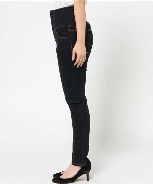 WEGO（ウィゴー）の「WEGO/ハイウエストスキニーパンツ（デニムパンツ・レディース・ダークインディゴブルー/インディゴブルー/ホワイト・LARGE/MEDIUM）」の6枚目の写真