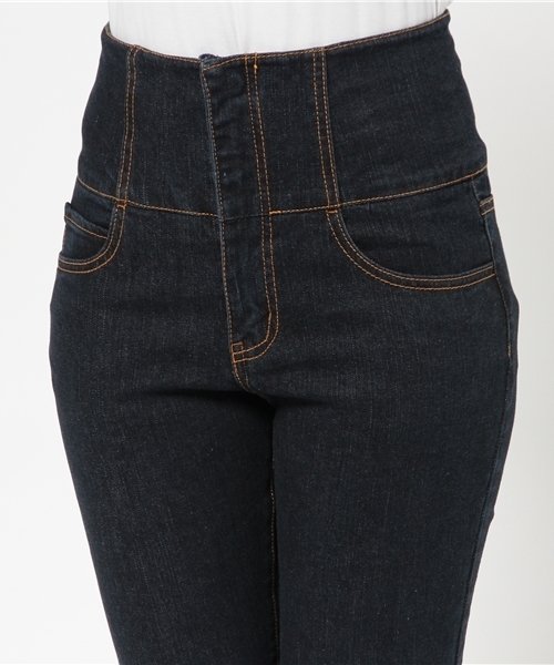 WEGO（ウィゴー）の「WEGO/ハイウエストスキニーパンツ（デニムパンツ・レディース・ダークインディゴブルー/インディゴブルー/ホワイト・LARGE/MEDIUM）」の8枚目の写真