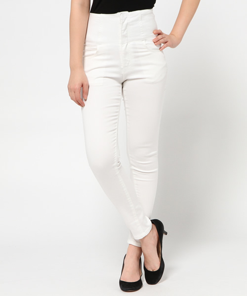 WEGO（ウィゴー）の「WEGO/ハイウエストスキニーパンツ（デニムパンツ・レディース・ダークインディゴブルー/インディゴブルー/ホワイト・LARGE/MEDIUM）」の14枚目の写真