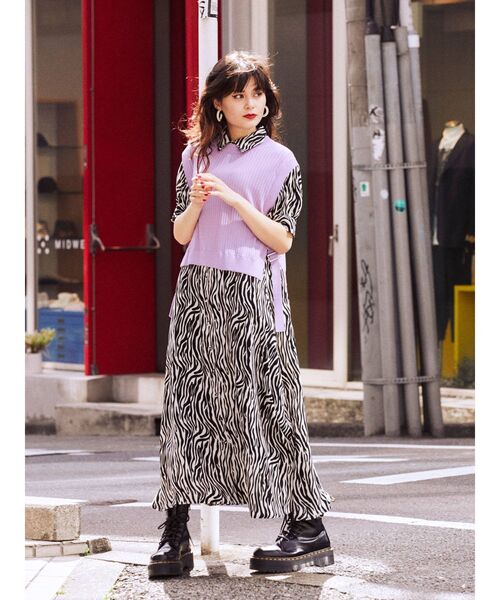 jouetie(ジュエティ)の「ベストレイヤードワンピース(ワンピース・レディース・ブラック/ベージュ/パープル・MEDIUM)」の10枚目の写真