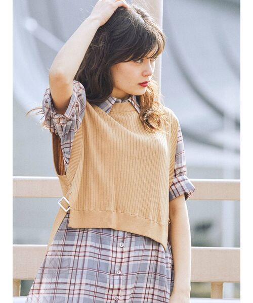 jouetie(ジュエティ)の「ベストレイヤードワンピース(ワンピース・レディース・ブラック/ベージュ/パープル・MEDIUM)」の15枚目の写真