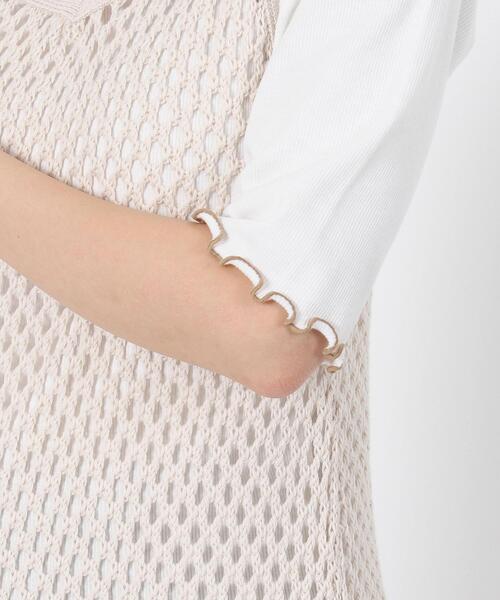 coen by SIZU（コーエンバイシズ）の「coen by SIZU メッシュワンピース＆メロウ5分袖Tシャツ2セット（ワンピース・レディース・ナチュラル・FREE）」の2枚目の写真