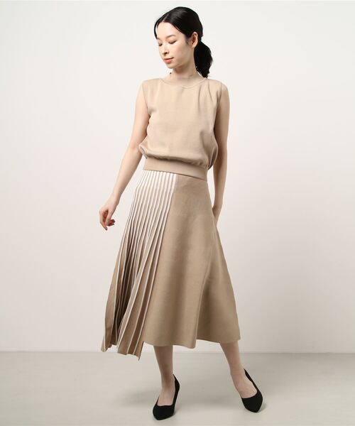 ストア のファッション The In Tite インザ Store ティテ The In ワンピース ノースリーブハイネックイレギュラープリーツニット ワンピース ワンピース