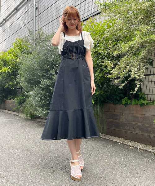 MAJESTIC LEGON（マジェスティックレゴン）の「レディステッチマーメイドワンピ（ワンピース・レディース・ブラック/ネイビー/アイボリー/ブラック系その他・SMALL/MEDIUM）」の19枚目の写真