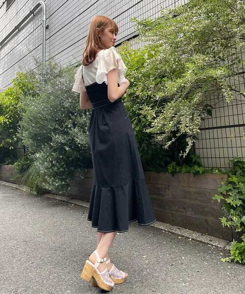 MAJESTIC LEGON（マジェスティックレゴン）の「レディステッチマーメイドワンピ（ワンピース・レディース・ブラック/ネイビー/アイボリー/ブラック系その他・SMALL/MEDIUM）」の20枚目の写真