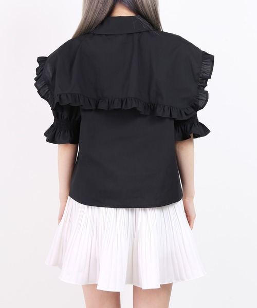 WC（ダブル シー）の「ダブル襟付き半袖ブラウス（シャツ/ブラウス・レディース・ホワイト/ブラック・FREE）」の12枚目の写真