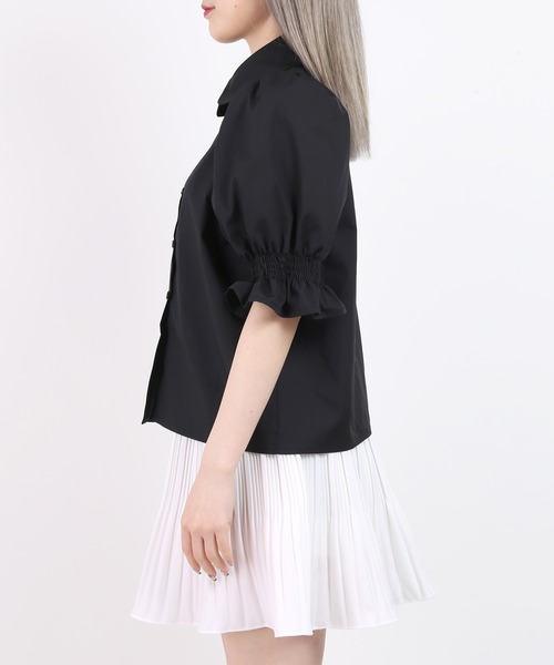 WC（ダブル シー）の「ダブル襟付き半袖ブラウス（シャツ/ブラウス・レディース・ホワイト/ブラック・FREE）」の13枚目の写真