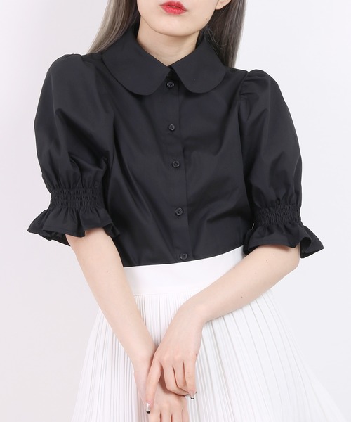 WC（ダブル シー）の「ダブル襟付き半袖ブラウス（シャツ/ブラウス・レディース・ホワイト/ブラック・FREE）」の14枚目の写真