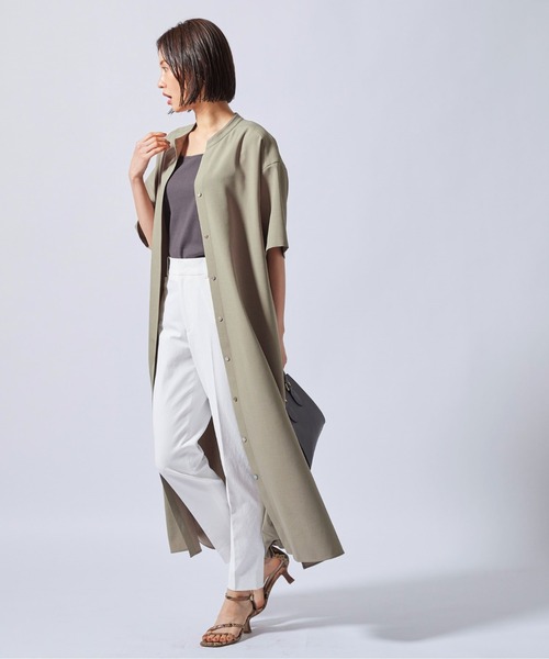 新版 シワになりにくいバンドカラーシャツワンピース 超激安 新版 シワになりにくいバンドカラーシャツワンピース 超激安