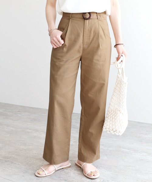 reca（レカ）の「【低身長さんから高身長さんまで！】リネンベルトパンツ（その他パンツ・レディース・ナチュラル/ダークベージュ/ブラック・L/M）」の3枚目の写真