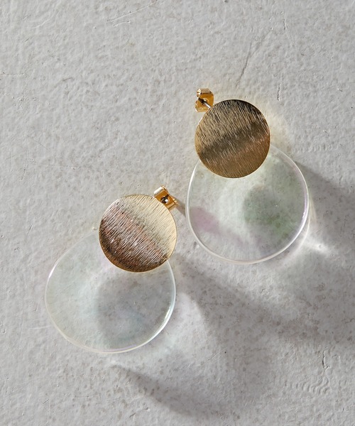 ear PAPILLONNER（イアパピヨネ）の「オーロラプレートピアス（ピアス（両耳用）・レディース・シルバー/ゴールド・FREE）」の2枚目の写真