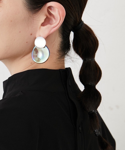 ear PAPILLONNER（イアパピヨネ）の「オーロラプレートピアス（ピアス（両耳用）・レディース・シルバー/ゴールド・FREE）」の5枚目の写真