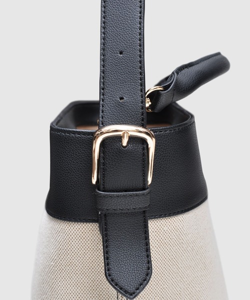kalie.(カリエ)の「【seau】キャンバス 2way ワンショルダー バケツバッグ(トートバッグ・レディース・ブラック×グレー/ブラック×ホワイト/ブラウン系その他/ブラウン系その他2/ブラウン系その他3/ブラック×ベージュ・ONE SIZE)」の9枚目の写真