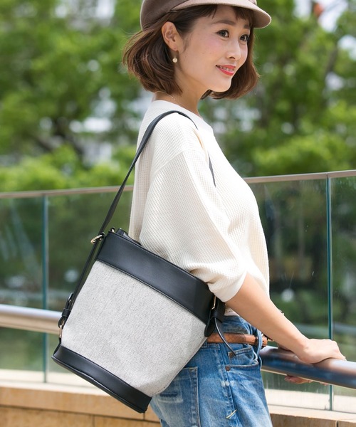 kalie.(カリエ)の「【seau】キャンバス 2way ワンショルダー バケツバッグ(トートバッグ・レディース・ブラック×グレー/ブラック×ホワイト/ブラウン系その他/ブラウン系その他2/ブラウン系その他3/ブラック×ベージュ・ONE SIZE)」の19枚目の写真