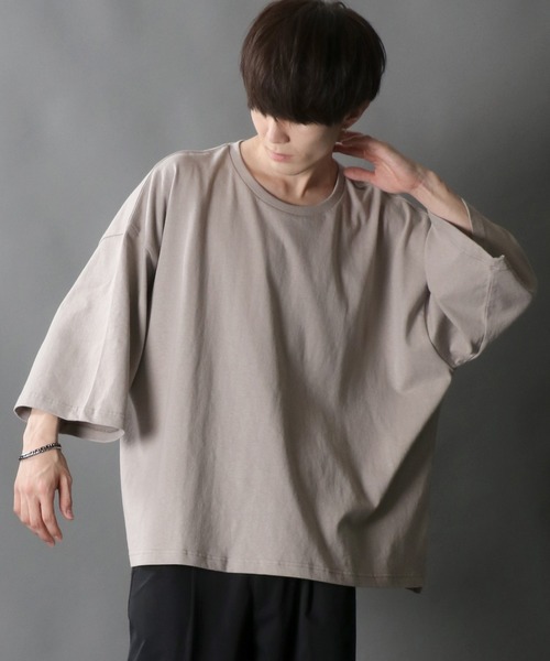 SITRY（シトリー）の「Loose silhouette basic T-shirt/ルーズシルエット ベーシック Ｔシャツ（Tシャツ/カットソー・メンズ・ホワイト/サックスブルー/ラベンダー/グレイッシュベージュ/チャコール/グリーン・M/L）」の3枚目の写真