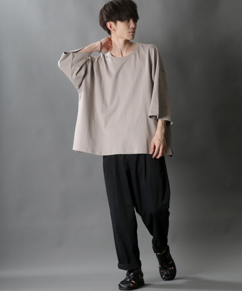 SITRY（シトリー）の「Loose silhouette basic T-shirt/ルーズシルエット ベーシック Ｔシャツ（Tシャツ/カットソー・メンズ・ホワイト/サックスブルー/ラベンダー/グレイッシュベージュ/チャコール/グリーン・M/L）」の21枚目の写真