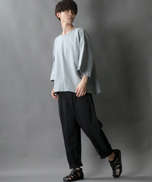 SITRY（シトリー）の「Loose silhouette basic T-shirt/ルーズシルエット ベーシック Ｔシャツ（Tシャツ/カットソー・メンズ・ホワイト/サックスブルー/ラベンダー/グレイッシュベージュ/チャコール/グリーン・M/L）」の11枚目の写真