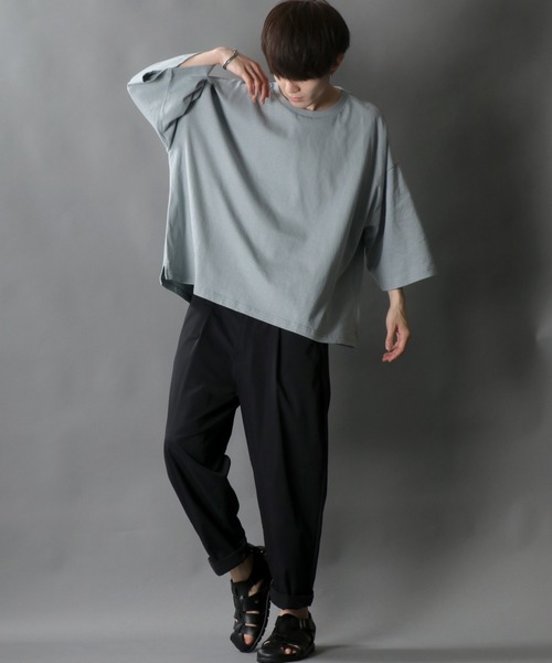 SITRY（シトリー）の「Loose silhouette basic T-shirt/ルーズシルエット ベーシック Ｔシャツ（Tシャツ/カットソー・メンズ・ホワイト/サックスブルー/ラベンダー/グレイッシュベージュ/チャコール/グリーン・M/L）」の22枚目の写真