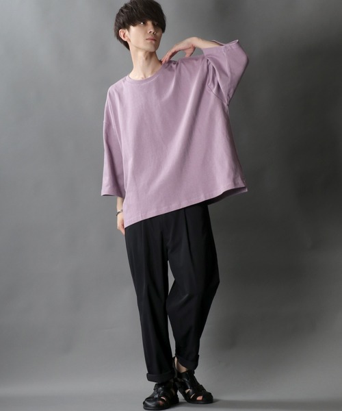 SITRY（シトリー）の「Loose silhouette basic T-shirt/ルーズシルエット ベーシック Ｔシャツ（Tシャツ/カットソー・メンズ・ホワイト/サックスブルー/ラベンダー/グレイッシュベージュ/チャコール/グリーン・M/L）」の17枚目の写真