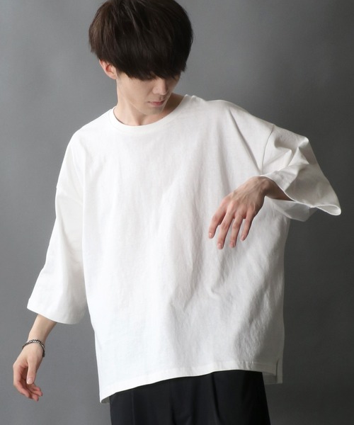 SITRY（シトリー）の「Loose silhouette basic T-shirt/ルーズシルエット ベーシック Ｔシャツ（Tシャツ/カットソー・メンズ・ホワイト/サックスブルー/ラベンダー/グレイッシュベージュ/チャコール/グリーン・M/L）」の14枚目の写真