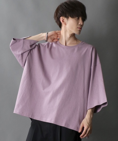 SITRY（シトリー）の「Loose silhouette basic T-shirt/ルーズシルエット ベーシック Ｔシャツ（Tシャツ/カットソー・メンズ・ホワイト/サックスブルー/ラベンダー/グレイッシュベージュ/チャコール/グリーン・M/L）」の20枚目の写真