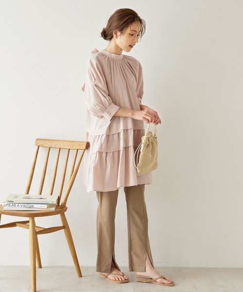 KOBE LETTUCE(コウベレタス)の「リネンストレートパンツ(その他パンツ・レディース・オレンジ/モカ/ホワイト系その他・FREE)」の9枚目の写真
