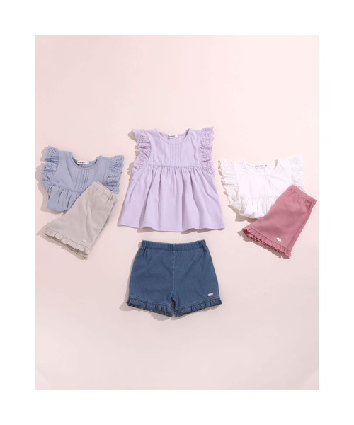 SLAP SLIP（スラップスリップ）の「SLAP SLIP/袖レース 天竺 ピンタック Tシャツ(80~130cm)（Tシャツ/カットソー・キッズ・パープル/ブルー/ホワイト・110/80/90/100/130/120）」の16枚目の写真