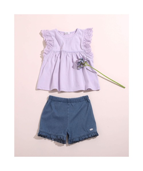 SLAP SLIP（スラップスリップ）の「SLAP SLIP/袖レース 天竺 ピンタック Tシャツ(80~130cm)（Tシャツ/カットソー・キッズ・パープル/ブルー/ホワイト・110/80/90/100/130/120）」の17枚目の写真