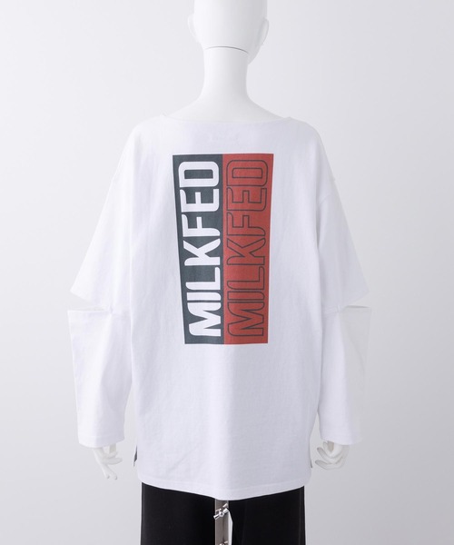 MILKFED.（ミルクフェド）の「SLIT SLEEVE TOP（Tシャツ/カットソー・レディース・ホワイト/ブラック/ネイビー・ONE SIZE）」の12枚目の写真