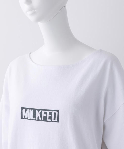MILKFED.（ミルクフェド）の「SLIT SLEEVE TOP（Tシャツ/カットソー・レディース・ホワイト/ブラック/ネイビー・ONE SIZE）」の10枚目の写真