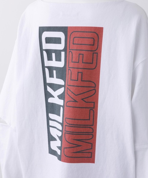 MILKFED.（ミルクフェド）の「SLIT SLEEVE TOP（Tシャツ/カットソー・レディース・ホワイト/ブラック/ネイビー・ONE SIZE）」の5枚目の写真