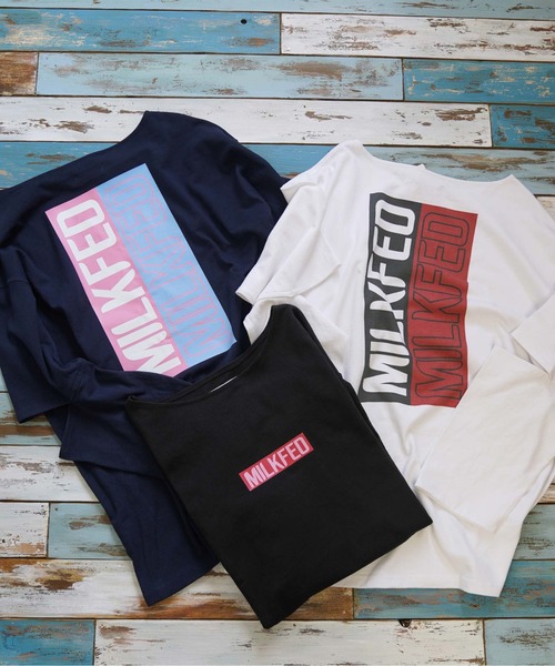 MILKFED.（ミルクフェド）の「SLIT SLEEVE TOP（Tシャツ/カットソー・レディース・ホワイト/ブラック/ネイビー・ONE SIZE）」の13枚目の写真