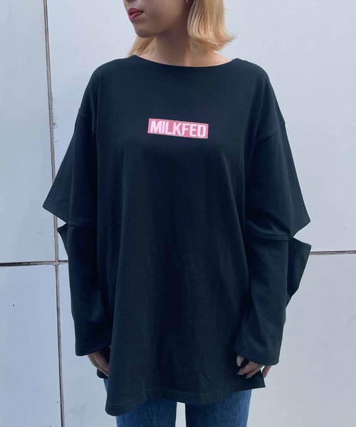 MILKFED.（ミルクフェド）の「SLIT SLEEVE TOP（Tシャツ/カットソー・レディース・ホワイト/ブラック/ネイビー・ONE SIZE）」の18枚目の写真