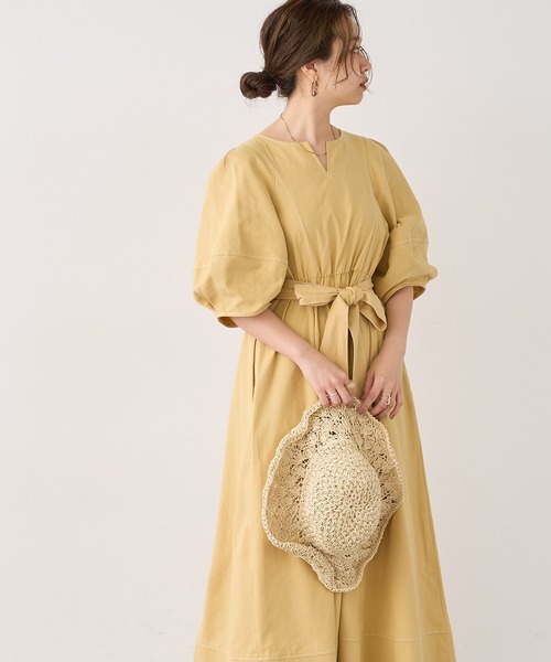 natural couture（ナチュラルクチュール）の「ランタンスリーブワンピース（ワンピース・レディース・イエロー/ブルー系その他/ストライプ・L/FREE）」の20枚目の写真