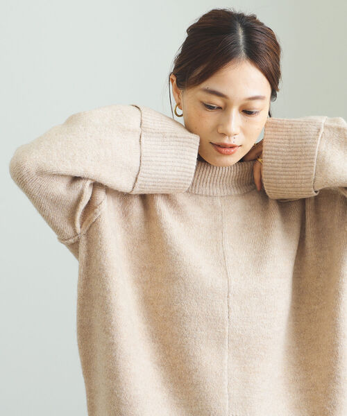 BEAMS HEART(ビームスハート)の「BEAMS HEART / アウトリンキング ニットプルオーバー(ニット/セーター・レディース・ベージュ/ピンク/ミント/サックスブルー/イエロー系その他2・FREE)」の1枚目の写真