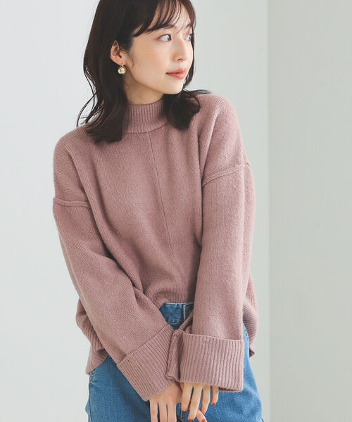 BEAMS HEART(ビームスハート)の「BEAMS HEART / アウトリンキング ニットプルオーバー(ニット/セーター・レディース・ベージュ/ピンク/ミント/サックスブルー/イエロー系その他2・FREE)」の5枚目の写真