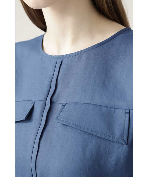 BOSCH（ボッシュ）の「◆麻調セットアップブラウス（シャツ/ブラウス・レディース・ブルー/ネイビー/ベージュ・38/36）」の22枚目の写真