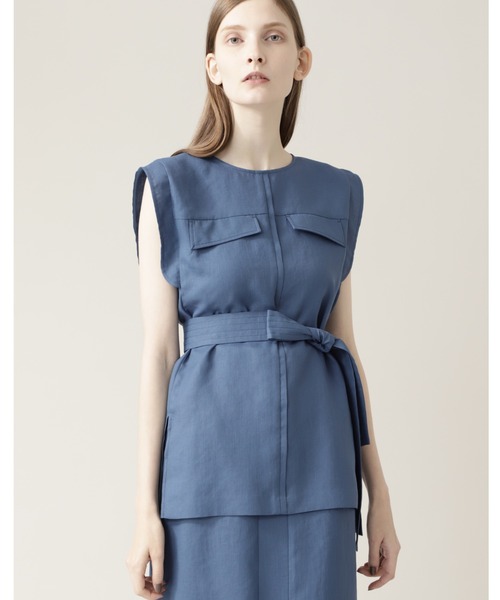 BOSCH（ボッシュ）の「◆麻調セットアップブラウス（シャツ/ブラウス・レディース・ブルー/ネイビー/ベージュ・38/36）」の3枚目の写真