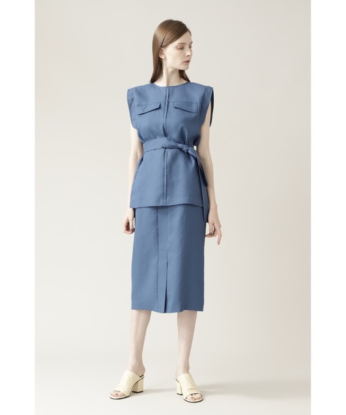 BOSCH（ボッシュ）の「◆麻調セットアップブラウス（シャツ/ブラウス・レディース・ブルー/ネイビー/ベージュ・38/36）」の4枚目の写真