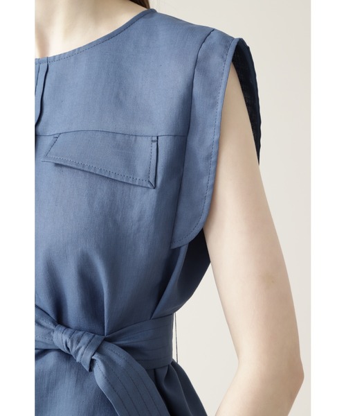 BOSCH（ボッシュ）の「◆麻調セットアップブラウス（シャツ/ブラウス・レディース・ブルー/ネイビー/ベージュ・38/36）」の8枚目の写真