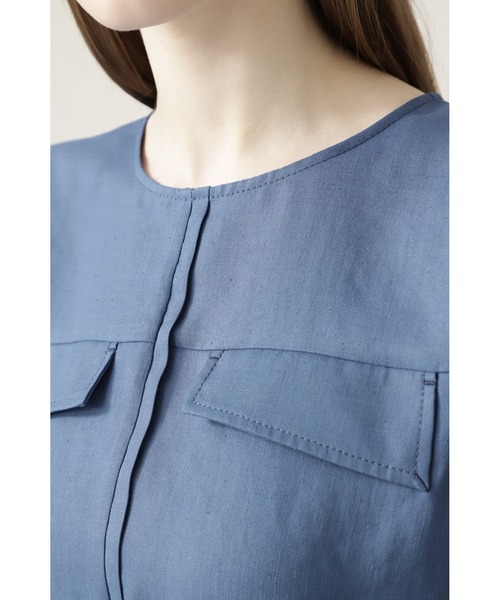 BOSCH（ボッシュ）の「◆麻調セットアップブラウス（シャツ/ブラウス・レディース・ブルー/ネイビー/ベージュ・38/36）」の9枚目の写真