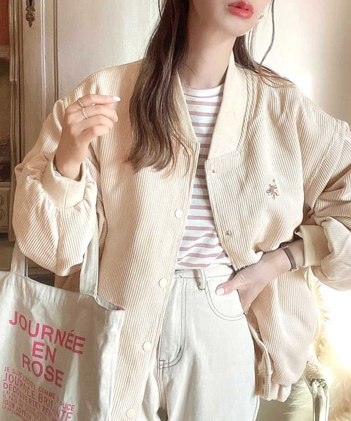 classicalelf（クラシカルエルフ）の「メンズライクコーデュロイ中綿MA-1ブルゾン（MA-1・レディース・ベージュ/モカ・MEDIUM/LARGE/X-LARGE）」の11枚目の写真