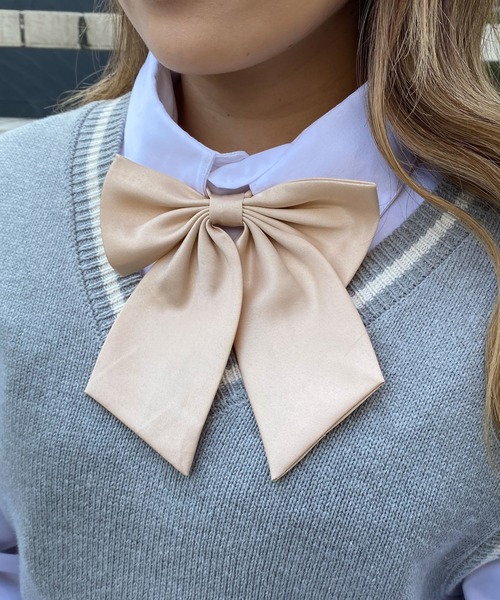 WEGO（ウィゴー）の「WEGO/無地スクールリボン（ネクタイ・レディース・ネイビー/ブラウン/ピンク/ワイン/ベージュ/グレー/ベージュ系その他/ブラック・FREE）」の6枚目の写真